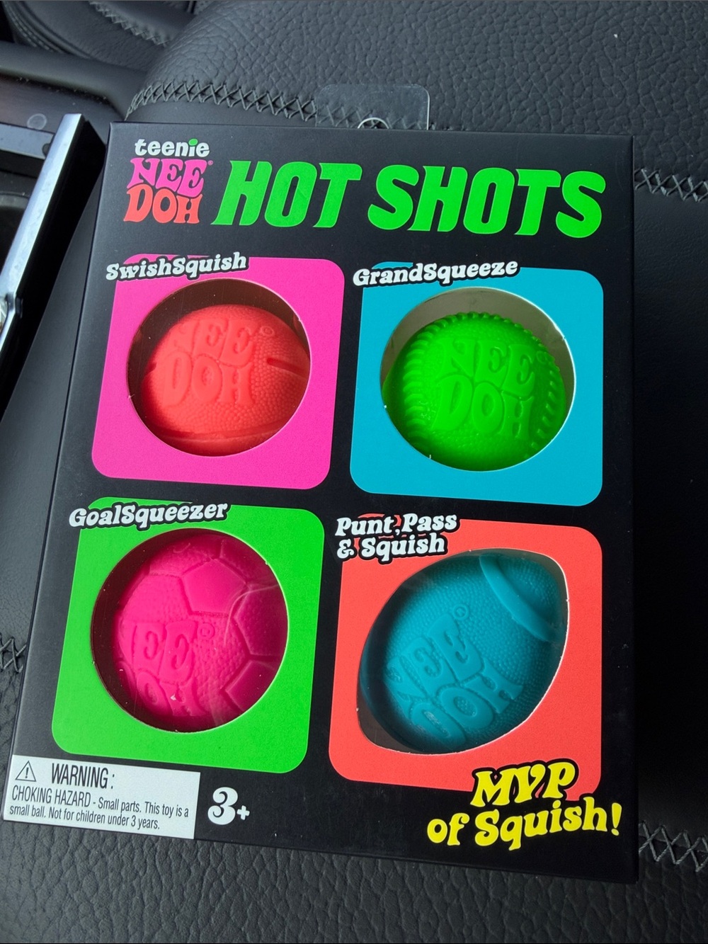 Authentic Nee Doh Hot Shots Squishy Sports Toy Set - Pink, Green, Magenta, Blu